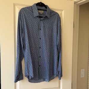 Express Blue Floral Button Down Shirt